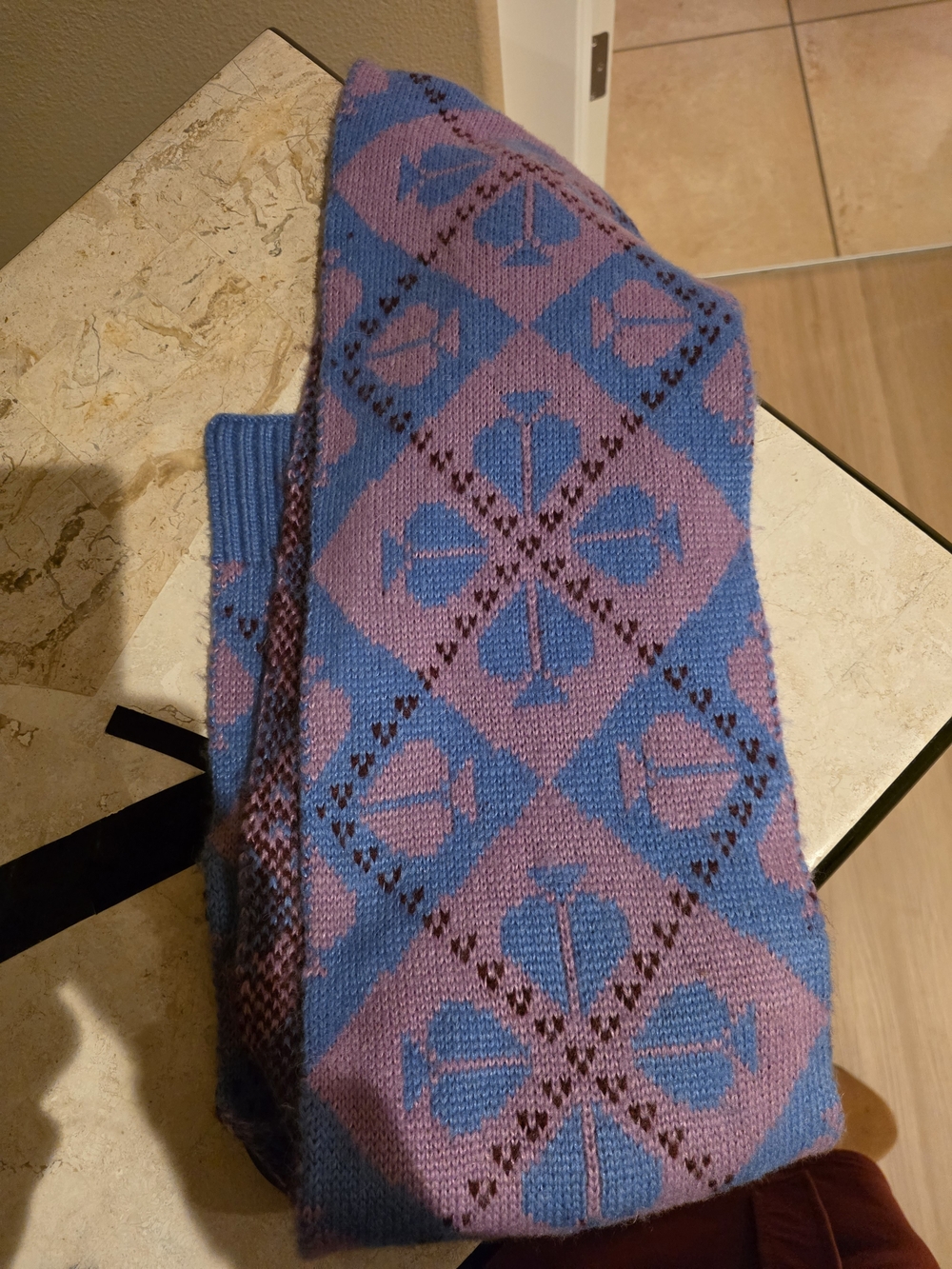 kate spade Blue and Purple Patterned Women Or Men Scarf